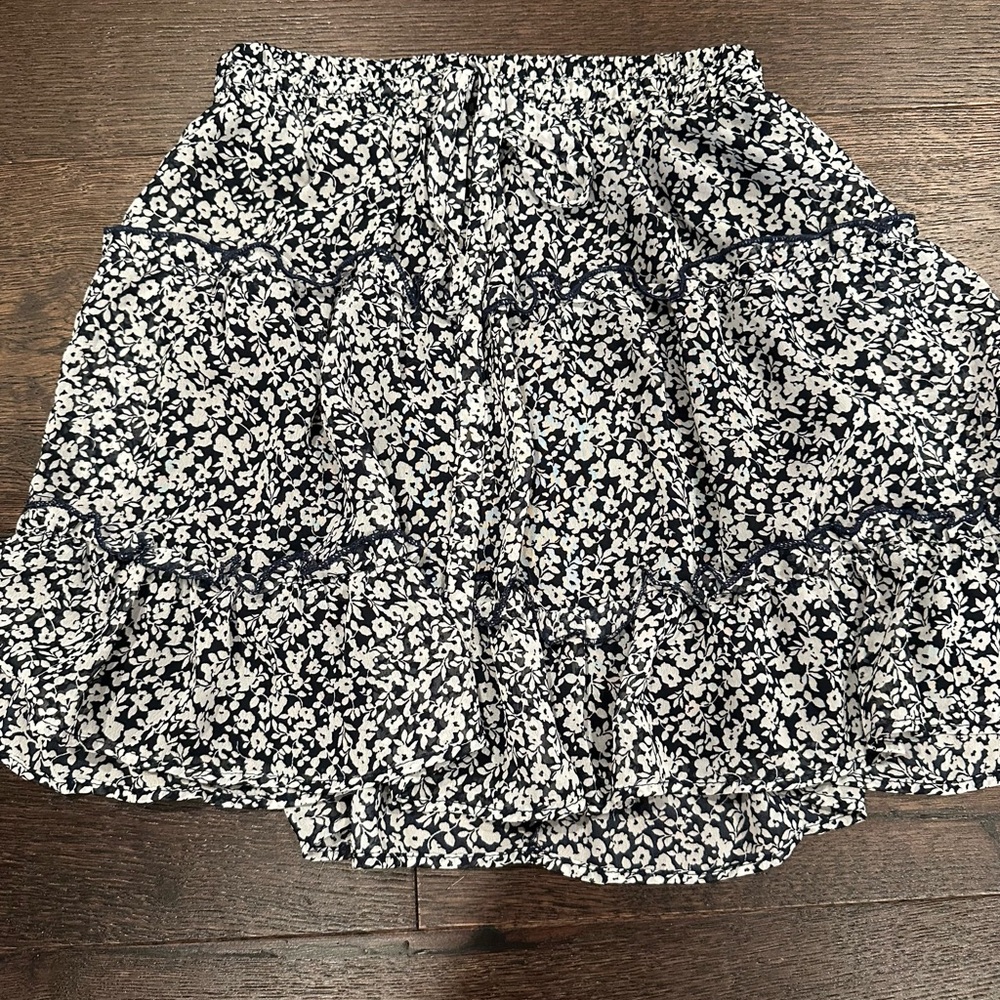 Blue and White Floral Sienna Sky Mini Skirt